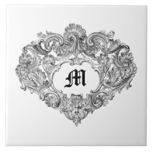 Ornate 1756 Baroque Rococo Cartouche Template Tile