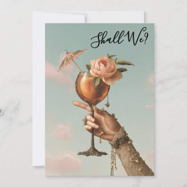 *~* Ornate 3 A101 Cocktail PHOTO  BACHELORETTE Invitation (Front)