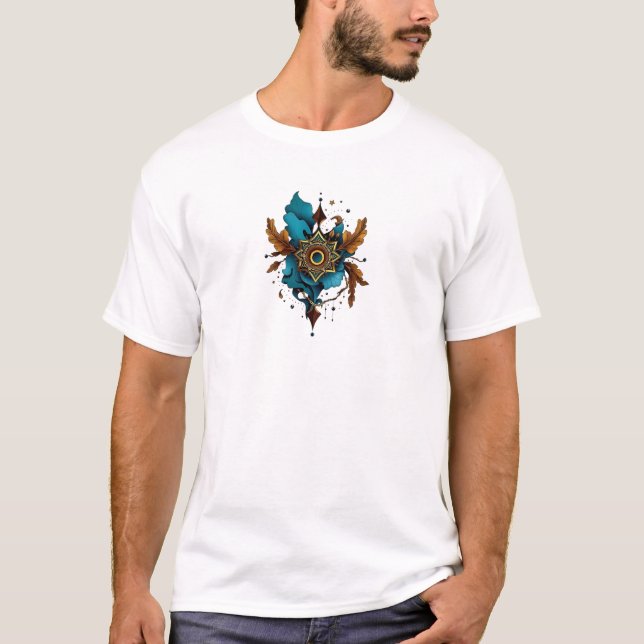 Ornate Abstract Geometric Design T-Shirt (Front)