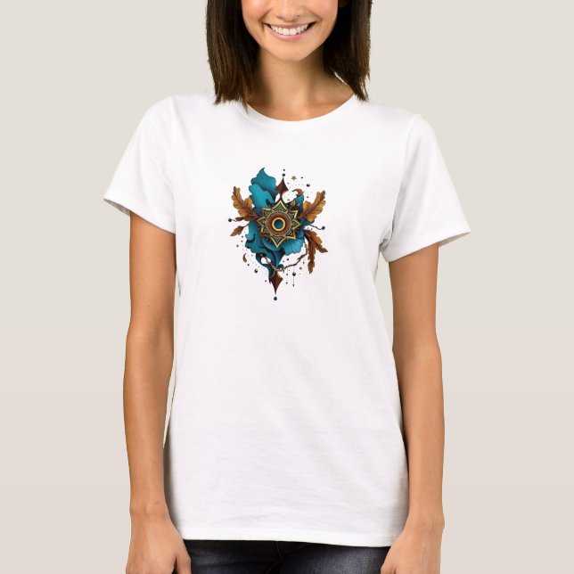 Ornate Abstract Geometric Design T-Shirt (Front)