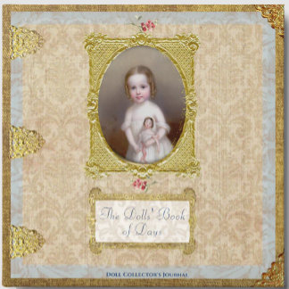 Ornate Antique Doll Collector's Foil Journal Guest Book