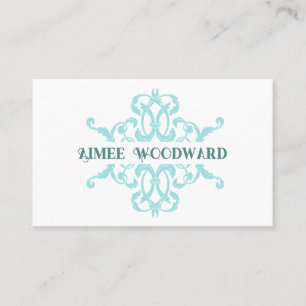 Ornate Aqua Baroque Frame Business Card