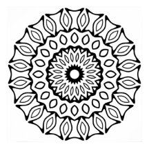 Ornate Arch and Leaf Ring Mandala Pattern Design