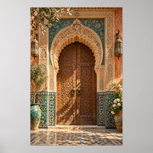 Ornate Arched Doorway and Mosaic Tile Wall Art