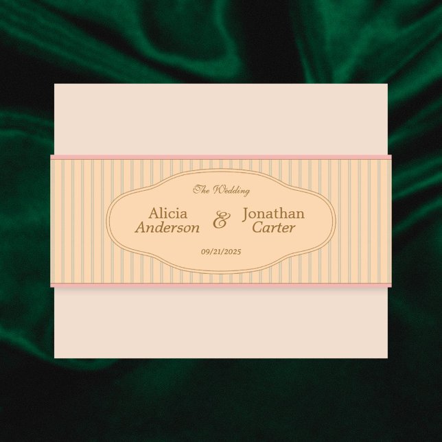 Ornate Art Nouveau Wedding Invitation Belly Band (Creator Uploaded)