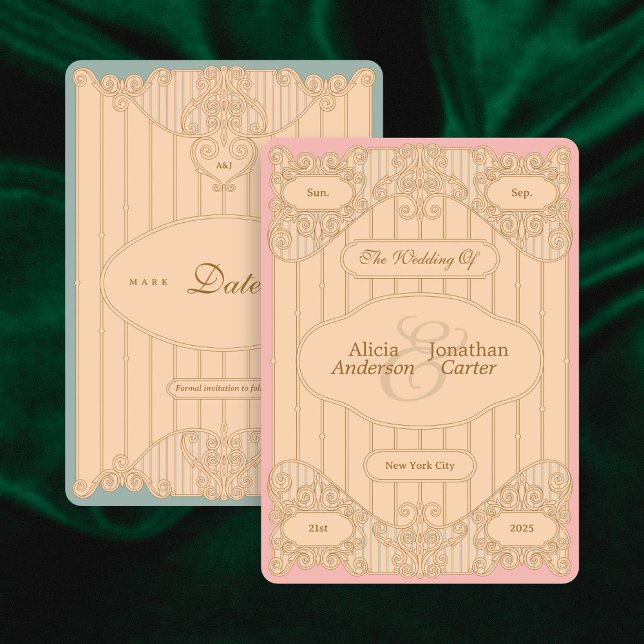 Ornate Art Nouveau Wedding Save The Date (Creator Uploaded)