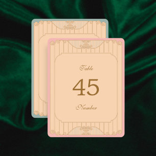 Ornate Art Nouveau Wedding Table Numbers