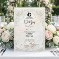 Ornate Baroque Angel & Swan Cameo Art Wedding 