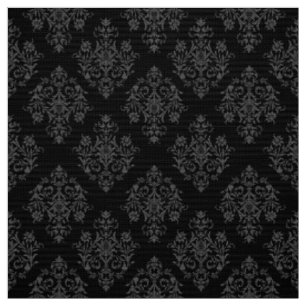 Ornate Baroque black Damask pattern fabric