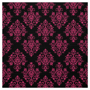 Ornate Baroque black Damask pattern fabric