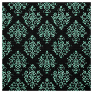 Ornate Baroque black Damask pattern fabric