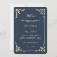 Ornate Baroque Frame Royal Blue Nikah Ceremony