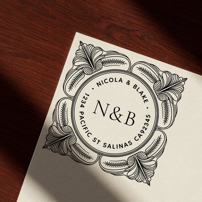 Ornate Baroque Wooden Return Address Stamp (Creator Uploaded)