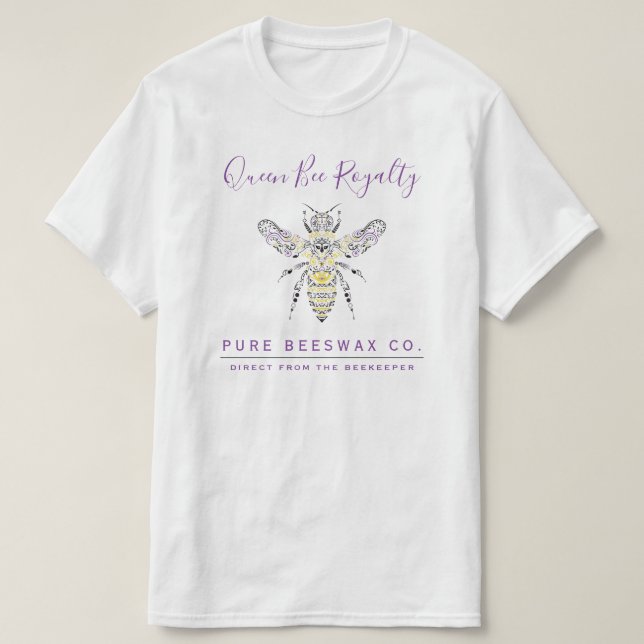 Ornate Bee Custom Beeswax Logo T-Shirt (Design Front)
