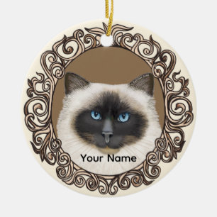 Ornate Birman Cat  Ornament