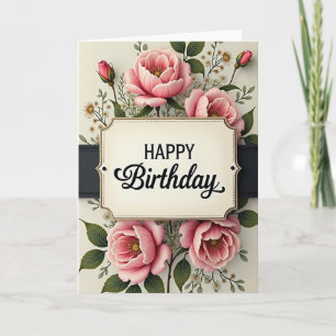 Ornate Birthday Rose Card