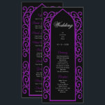 Ornate black and purple Gothic Wedding Program Menu<br><div class="desc">Elegant Gothic Wedding Program</div>