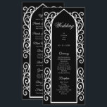 Ornate black and white Gothic Wedding Program Menu<br><div class="desc">Elegant Gothic Wedding Program</div>