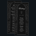 Ornate black and white Gothic Wedding Program Menu<br><div class="desc">Elegant Gothic Wedding Program</div>