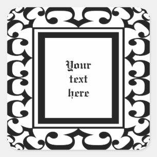 Ornate Black and White Stickers