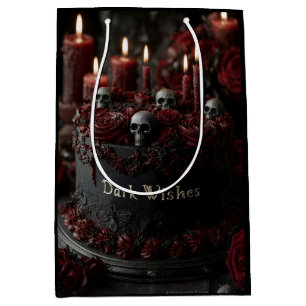 Ornate Black Gothic Celebration Cake Medium Gift Bag