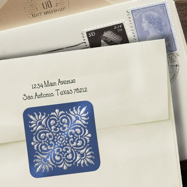 Ornate Blue and Silver Embossed Look Sticker (Creator Uploaded)