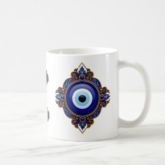 Ornate Blue Evil Eye Sublimation Design Coffee Mug