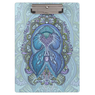 Ornate Blue & Teal Mandala Design Clipboard