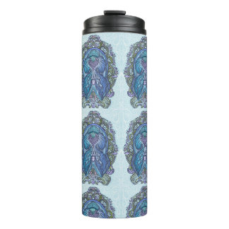 Ornate Blue & Teal Mandala Design Thermal Tumbler