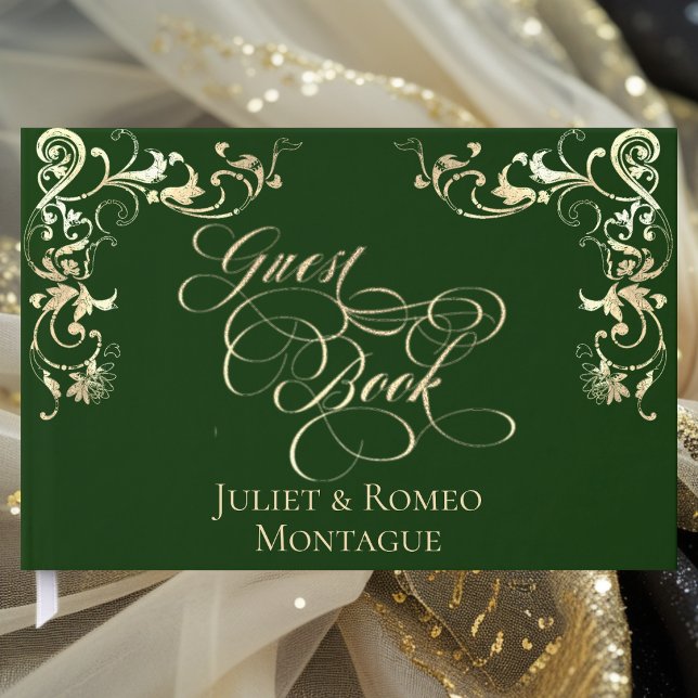 Ornate Border & Heart - Emerald Guest Book (Creator Uploaded)
