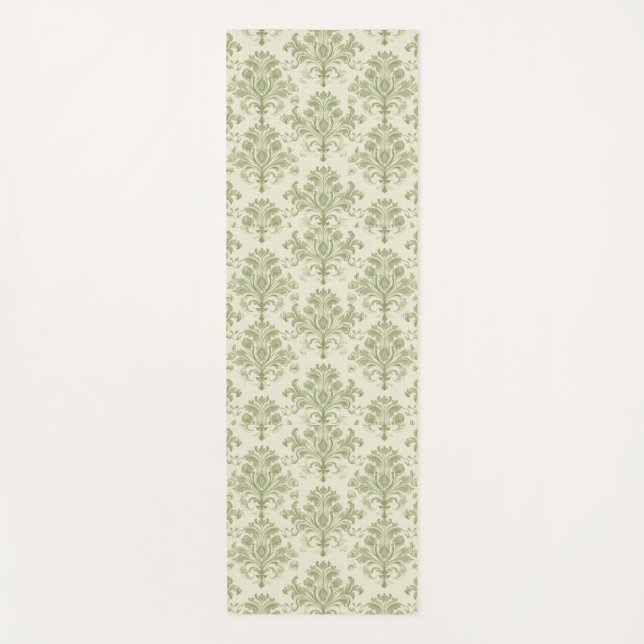 Ornate Botanical Damask Yoga Mat (Front)
