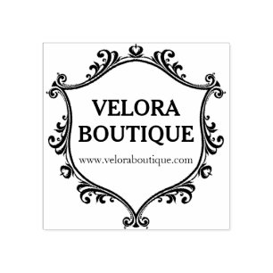 Ornate Boutique Business Address Stamp