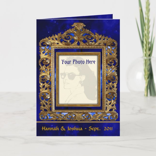 Ornate Brass Frame (Personalised Photo Card) Card (Front)