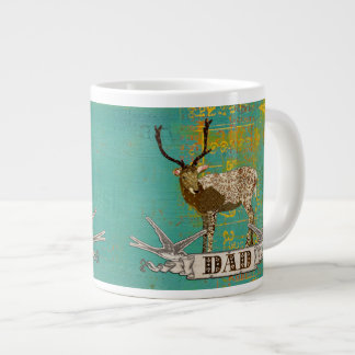Ornate Bronze Buck Teal Dad Mug