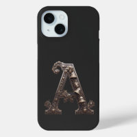 Ornate Bronze Letter A with Bells