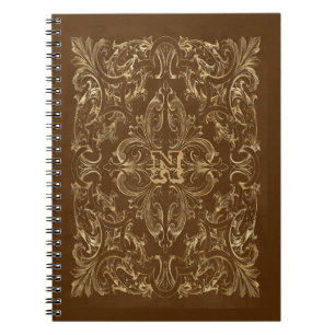 Ornate Brown and Gold Frame Notebook