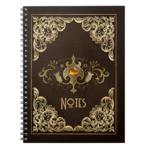 Ornate Brown and Gold Frame Notebook