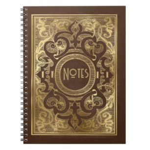 Ornate Brown and Gold Frame Notebook
