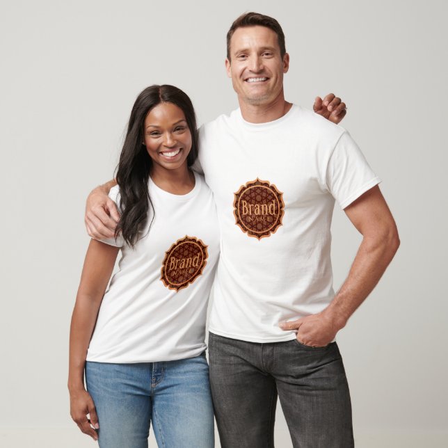 Ornate brown and orange logo  T-Shirt (Unisex)