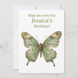 Ornate Butterfly with Leaf Pattern Wings Card