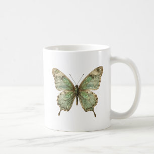Ornate Butterfly with Leaf Pattern Wings Coffee Mug