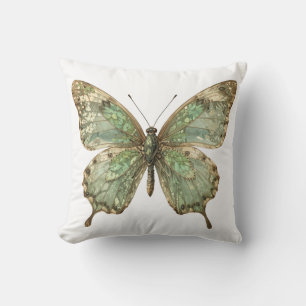Ornate Butterfly with Leaf Pattern Wings Cushion