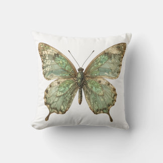Ornate Butterfly with Leaf Pattern Wings Cushion