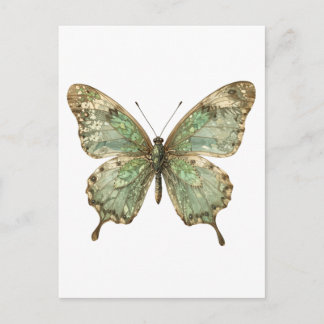 Ornate Butterfly with Leaf Pattern Wings Postcard