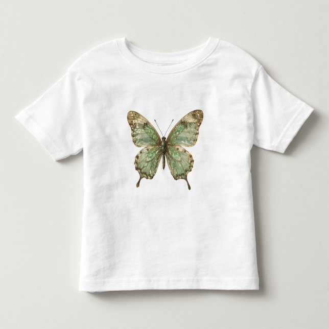 Ornate Butterfly with Leaf Pattern Wings Toddler T-Shirt (Front)