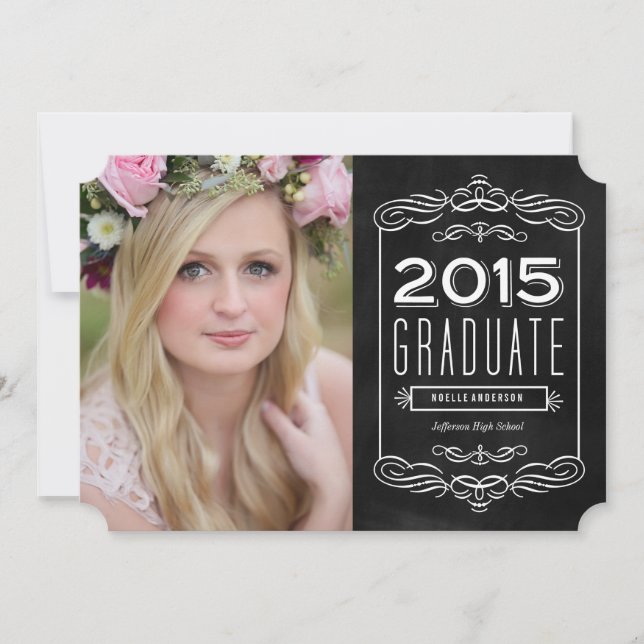 Ornate Chalkboard | Graduation Invitation (Front)