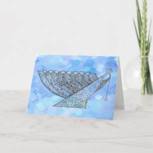 Ornate Chanukah Menorah Customisable Greeting Card