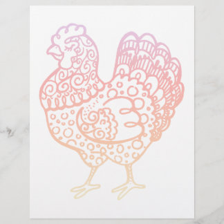 Ornate Chicken Lineart