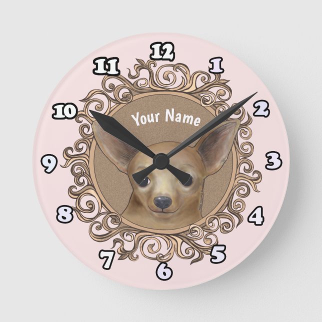 Ornate Chihuahua clock (Front)