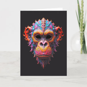 Ornate Chimp Mask Card